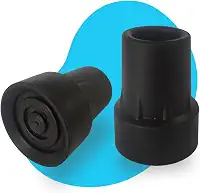 Ponteira de Borracha para Muleta, 22mm, Preta, com Anel Interno Anti-ruído e Sistema de Ventosa para Melhor Aderência