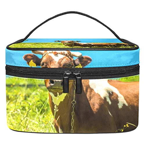 Trousse de toilette vache à motifs animaux grand volume pour femmes