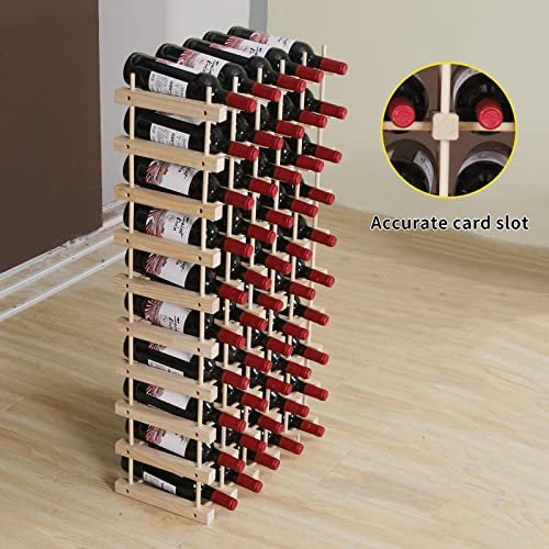 Fdhuijia Wine Rack Small Countertop Cabinet Stackable Storage Wooden Freestanding Floor Wine Holder (50 Bottles) #TOP4