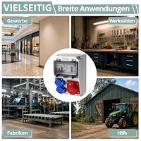 COLFULINE Baustromverteiler mit LS/FI, Vorverkabelt & Wasserdicht IP66 – Ansicht 8