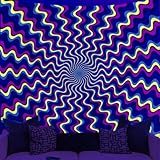 WEBEEDY Schwarzes Licht Trippy Wandteppich Psychedelische 