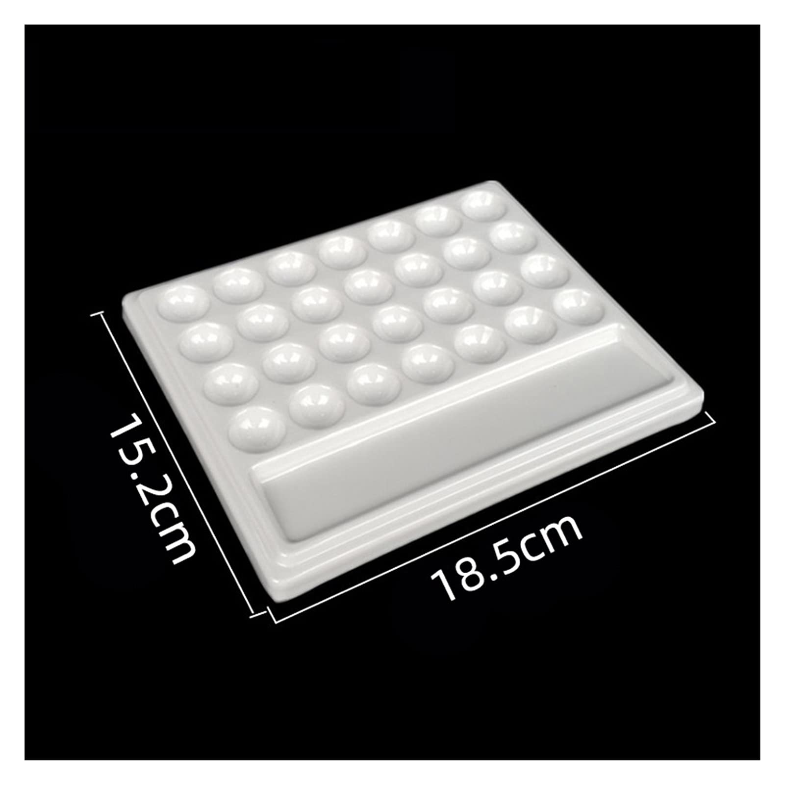 paleta malarska Paleta ceramiczna z pokrywką do malarstwa akwarelowego, malarstwa olejnego, gwaszu, rękodzieła, amatorskich rzemieślników, kuwety malarskiej, narzędzi malarskich (Color : 28 holes)