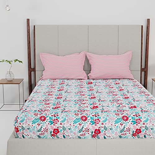 Trident Feather Tales Bed Sheet Set with 2 Pillow Covers, 144 Thread