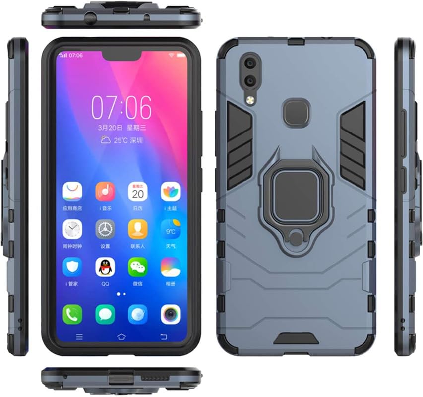 Image of Shockproof 360 Rotation Ring Holder Kickstand Hard Back Cover for vivo Y83 Pro - (Robot, Blue)