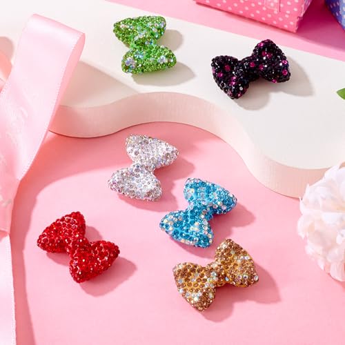 Lot de 6 perles nœud en strass et argile polymère pour bijoux