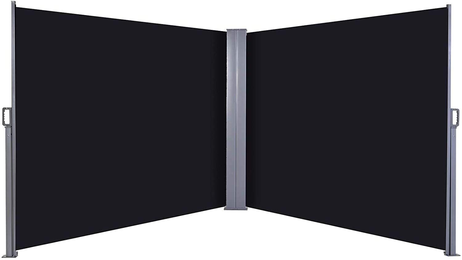 HQL 236" L x 63" H Retractable Awning for Patio, Outdoor Retractable Side Awning, Waterproof Sun Shade Wind Screen, Backyard Privacy Divider,Black