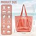 HOHOM Beach Bags for Women, Summer Travel Mesh Tote Bag with Large Inner Pocket, Sandproof Woven Shoulder Handbag Swim Pool Bag, Suit for Family Vacation Essentials