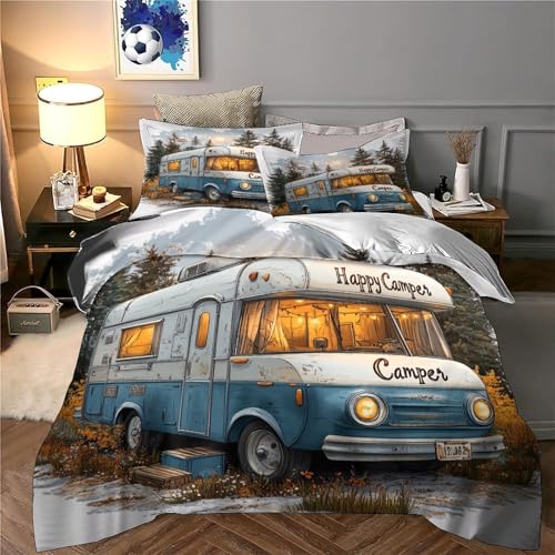 Housse de couette camping-car vintage microfibre 140x200 - 6