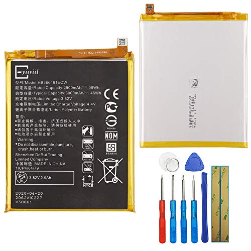 HB366481ECW Batterie LiIon compatible avec Huawei P9/P9 Lite Honor 8/Honor 8 Youth Edition Venus NEM-UL10 EVA-DL00 2900 mAh