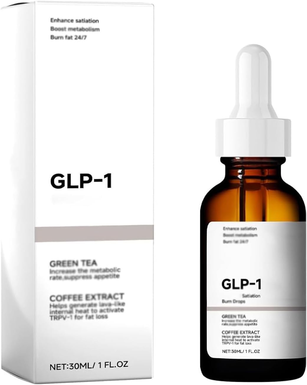 noxozoqm GLP-1 SlimFuse Satiation Burning Drop， Ultra-Concentrated ，carb Blocker， Sense of Satiation ， Burning Effects, Easy to use， for Both Women and Men. Health, Household and Personal Care