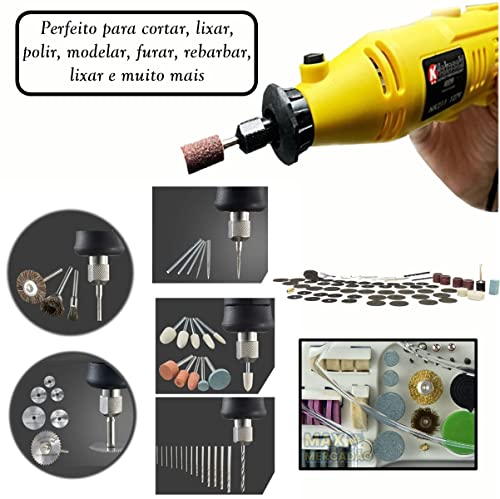 Knakasaki Micro Mini Retífica Profissional 212pçs 400w (110 volts) - Usos Múltiplos - Ferramenta Moe