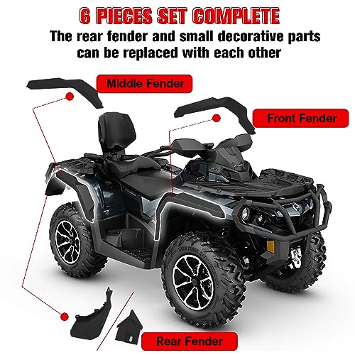 Image of Fender Flares Mud Flaps Mud Guards Heavy Duty Front Rear Extended Mud Flaps Kit Can-Am Outlander 500 570 650 800R 850 1000 Max 2013-2021 Accessorries (Replace #715001764)