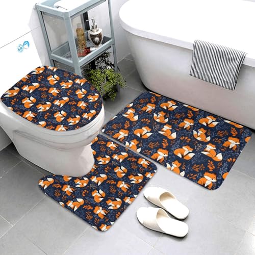 Tapis de salle de bain absorbant et antidérapant motif renard mignon - 2