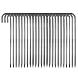 VEVOR Picchetti per Barre d'Armatura 406,4 mm Picchetti per Recinzioni, Gancio a J per Impieghi Gravosi da 10 mm di Diametro, con Estremità a Punta Scalpellata e Rivestimento Antiruggine, 24 Pezzi