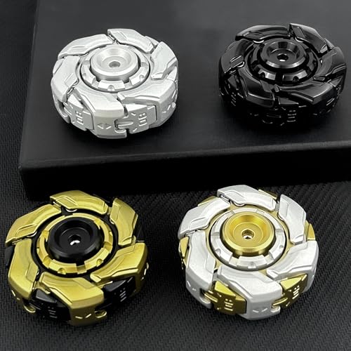 Metal Fidget Spinner for Adults, Open Armor Executive Desk Toy for Office, Cool Magnet Fidgets EDC Toys for Stress Relief, Spin Activated Transformation Spinners for ADHD, Autism (Black) - Thumbnail 7