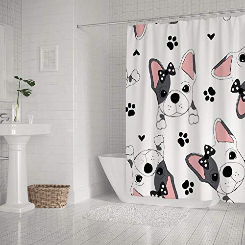 Rideau de douche carlin mignon en polyester lavable 168x183 cm