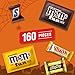 M&M'S, SNICKERS, TWIX & MILKY WAY Halloween Candy, Fun Size and Mini Halloween Chocolate Candy Bulk Variety Pack, 160 Ct Bag