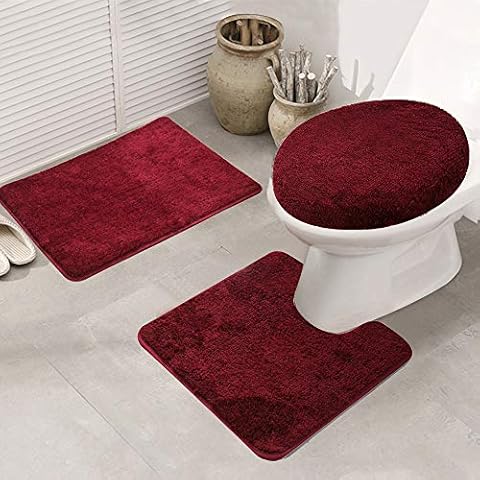 MIFXIN 3-Piece Bathroom Rug Set Cover