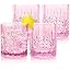 BELLAFORTE Shatterproof Tritan Plastic Short Tumblers, Set Of 4, 13oz - Unbreakable Old Fashioned Glasses, Pink