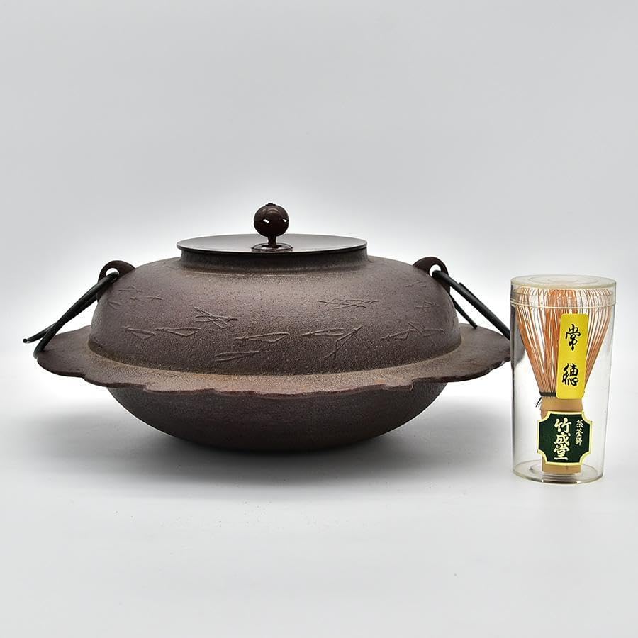 茶道具 釜師 橋本辰敏造 姥口刷毛目釜 共箱 茶道具釜師橋本辰敏