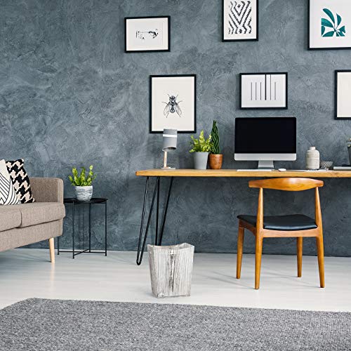 Bty Wood Trash Can, Farmhouse Small Square Wastebasket Bin, Rustic Style Wooden Waste Bin With Convenient Handle For Bathroom, Kitchen, Bedroom, Office - Rustic Grey #TOP4