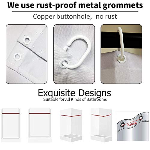 Ofat Home Cute Cartoon Hippo Kids Shower Curtain, Teal White Grey Animal Baby River Horse Bird Ocean Fabric Bath Curtain For Bathroom Sets With Hooks, No Liner Needed Waterproof Washable, 72X72 Inch #TOP3