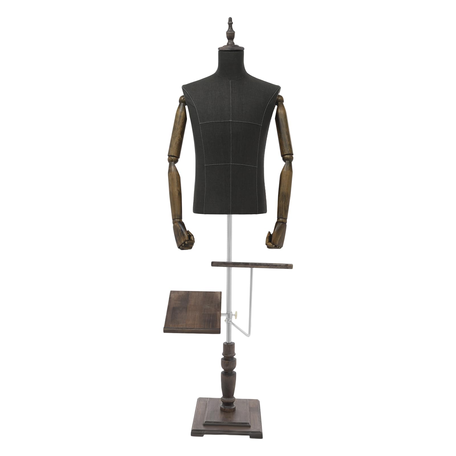 Forma de ropa masculina, maniquí masculino, altura ajustable, figura torso para hombre, 135-180 cm, con un tope de 180°, para boutiques, tiendas de moda y diseño de escaparates