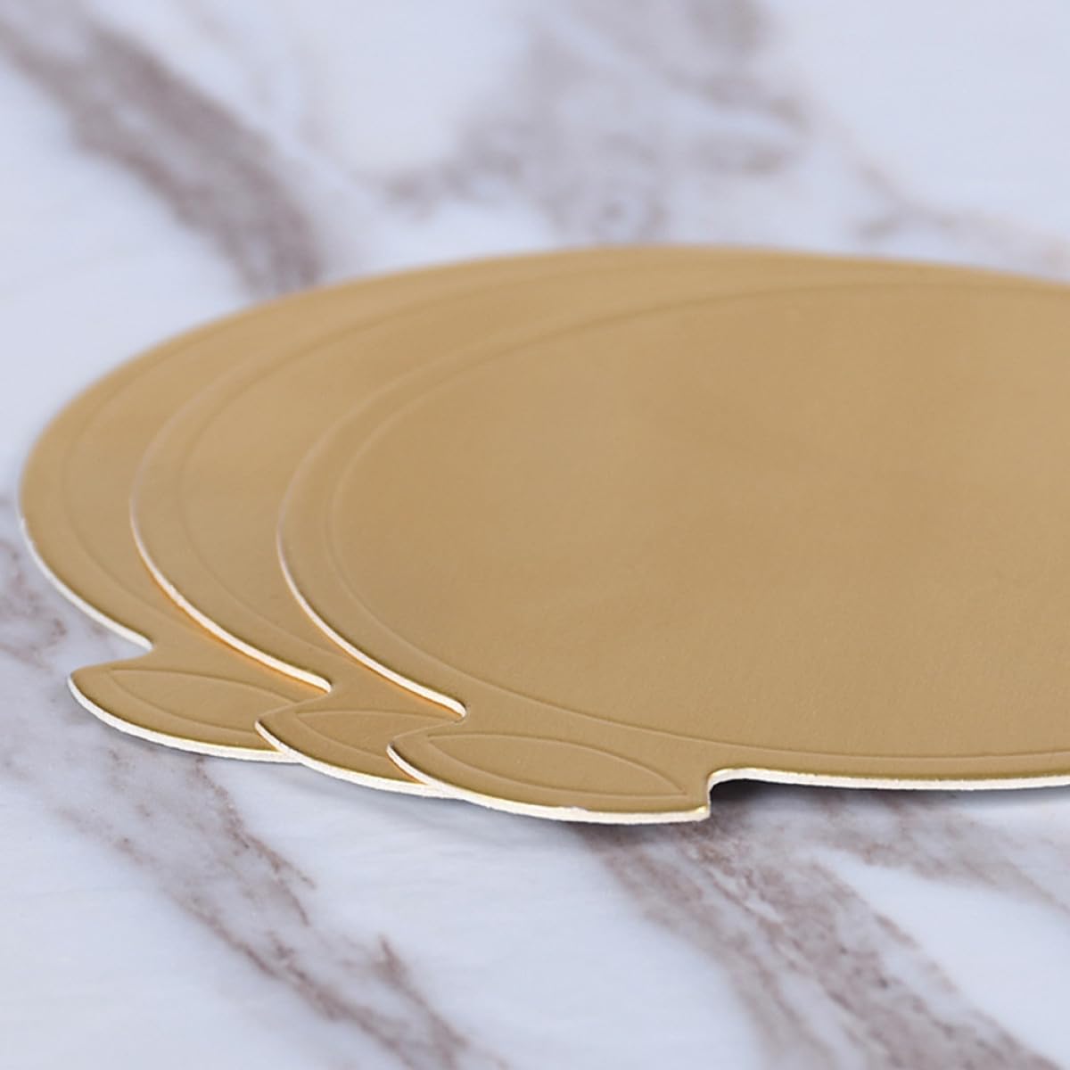 GANAZONO Base à Gâteau Ronde 200 Pièces en Carton Doré pour Desserts