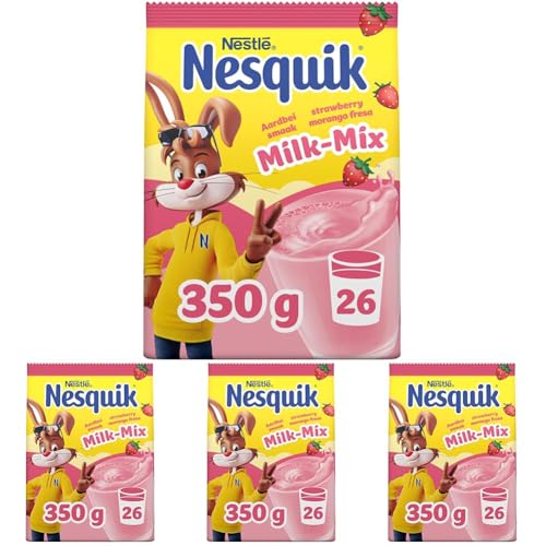 Nesquik Nestlé Fresa, Bolsa de 350 g (Paquete de 4)