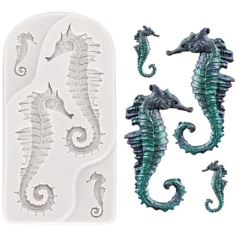 Tongker New Seahorse Shape Fondant Cake Mold Candy Chocolate Silicone Mold Cookies Biscuits Mould Kitchen Baking Cake Decorating Tools Cover