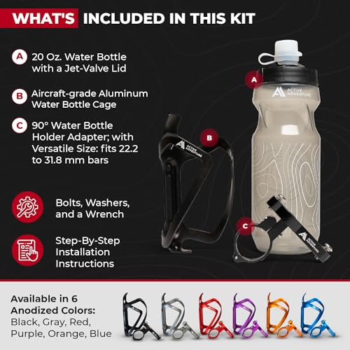 Bike Water Bottle Holder Combo with Squeeze Bottle