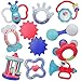 WISHTIME Baby Rattle Teether Baby Toys - 10pcs Shaker, Grab, Shaking Bell Rattle Set Infant Newborn Toys with Storage Box Gift for Babies 0 3 6 9 12 Months
