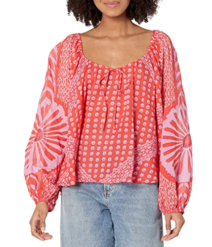 Robe Elena Imprimé Free People Rouge Ardent Taille M Style Bohème