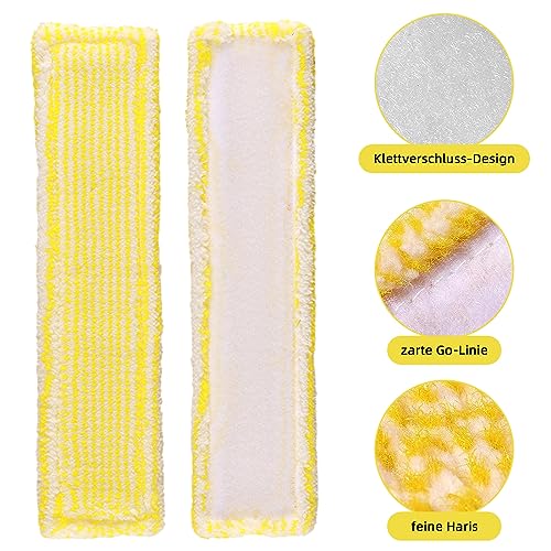 5 Stück kärcher Fenstersauger Ersatzteile, Fensterputzer Set Ersatzmikrofaser Wischbezug mit Kärcher WV2 WV5 Hoch Absorbierend Fensterputzer Kärcher Mikrofaser Wischbezug Effektiv Schmutz (Gelb)
