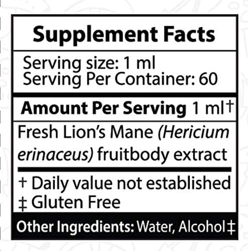 Miniatura 9 de Suplemento de hongos melena de leones  Ayuda a mejorar la claridad mental, la concentración, la memoria, la salud del cerebro  Sin rellenos  Solo