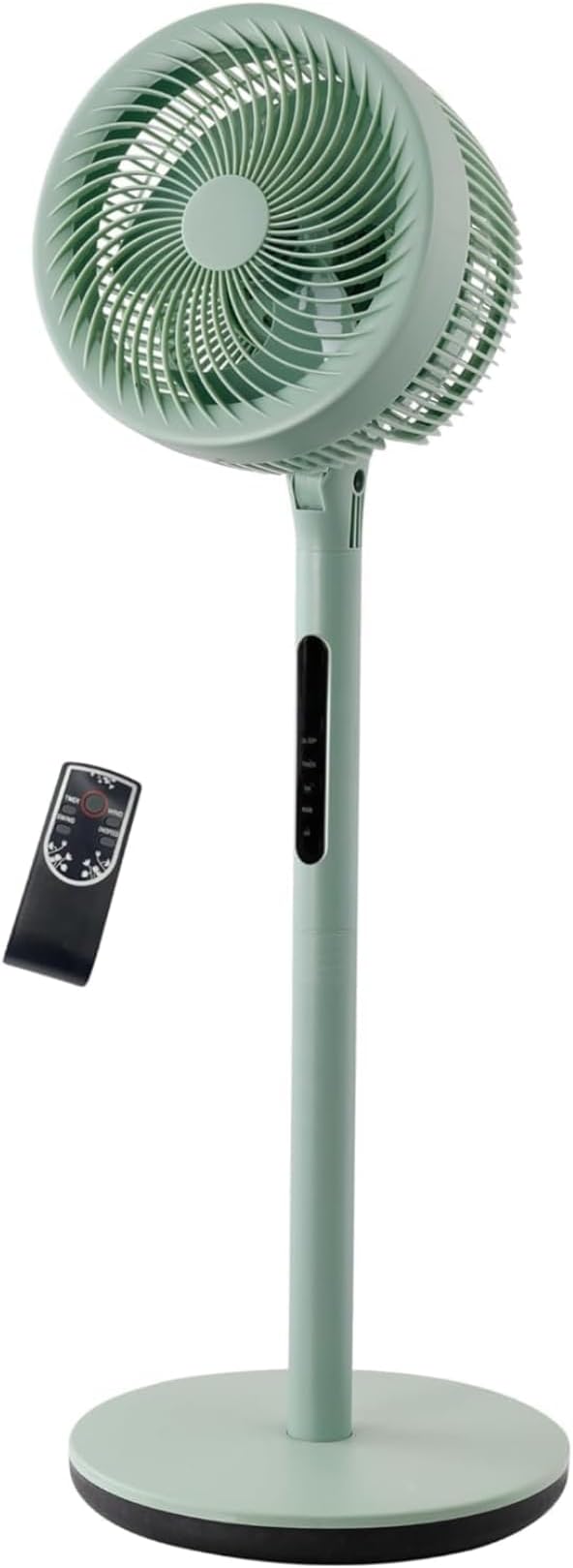 Portable Standing Oscillating Fan with Remote Control – Adjustable Height, Quiet Cooling Air Circulator Home & Office"Mint Green, 3 Wind Speeds, Sleep Mode, Natural (GREEN-REMOTE CONTROL A)