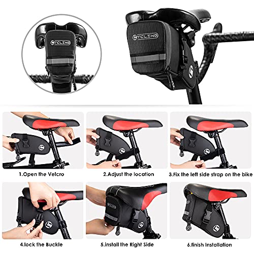 Image of WOTOW Bike Repair Tool Kits, 16 in 1 Bike Saddle Under Seat Bag Waterproof with Repair Set Chain Breaker Splitter, Hex Key, Tire Patches Lever, Portable Multi Tool Maintenance for Road Mountain Bikes