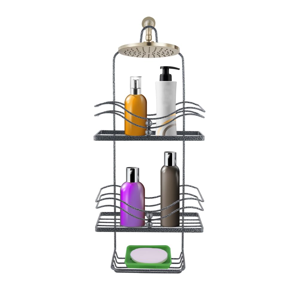 TRIO HOME Hanging Shower Caddy Shower Caddy Over Showerhead No Blocking to Shower Head Rustproof Shower Organizer Shampoo