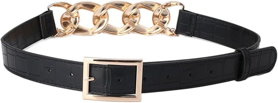 HBJWOV Women's Belt Street Shooting Chain Splicing Decoration Belt Versatile Clothing Accessories Belt(D)