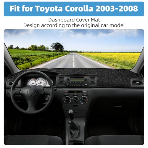 Image of Dash Cover Mat for Toyota Corolla 2003 2004 2005 2006 2007 2008 Non-Slip Dashboard Cover Mat Sunshade UV Rays Protector Interior Accessories