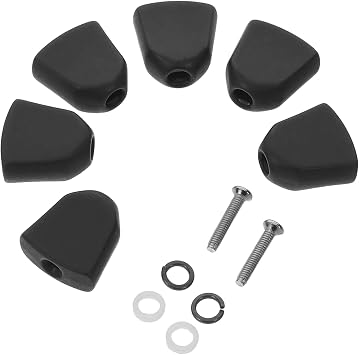Black Electric Guitar Tuning Peg Button Plastic Metal Shaft Screws Included Guitar Tuning Peg Cap Studio Recording Accessories