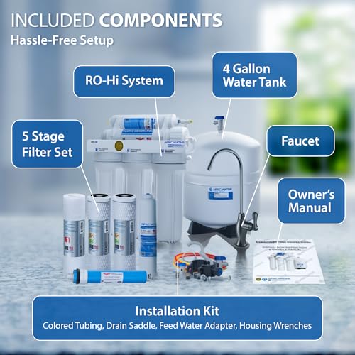 Image of APEC Water Systems Ultimate RO-Hi Top Tier Supreme Certified High Output Fast Flow Ultra Safe Reverse Osmosis Drinking Water Filter System, 90 GPD