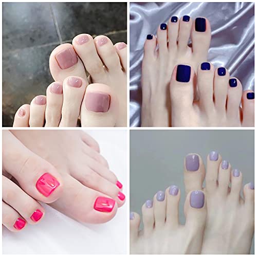 Silpecwee 20 Sheets Toe Nail Stickers Solid Color Nail Wraps Toenail Polish Strips Self Adhesive Nail Polish Stickers For Women Gel Nail Strips Toes Nail Art Manicure Sticker With 1Pc Nail File #TOP3