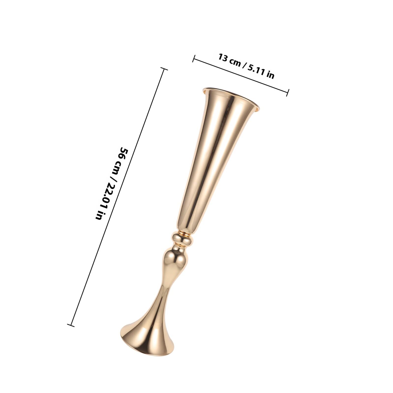 FOMIYES Vaso Centrotavola in Metallo a Forma di Tromba per Decorazioni Tavoli Matrimonio e Feste, Elegante e Resistente per Allestimenti e Composizioni Floreali