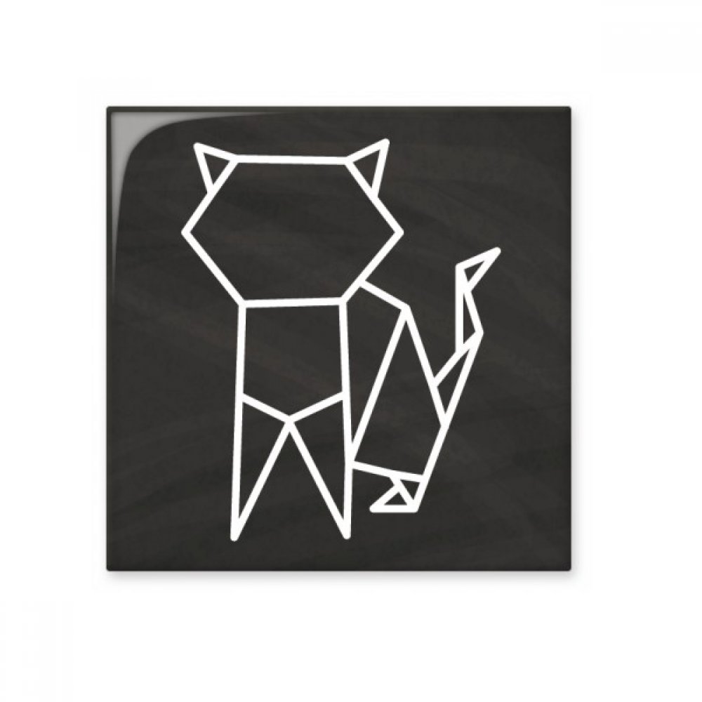 Carreaux de céramique chat origami géométrique brillant DIYthinker L pour mur