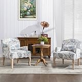 Bonzy Home Modern Accent Chair Set of 2, Comfy Armchair with Wooden Legs, Upholstered French Single