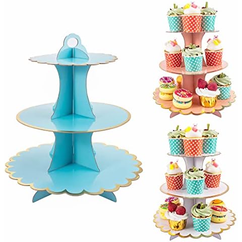 Roponan 3 Pack 3-Tier Cupcake Stands Cover