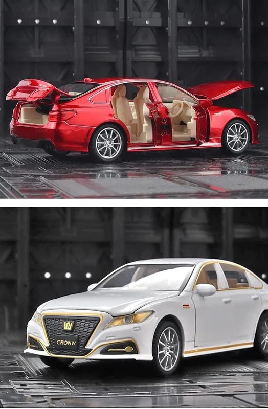 Image of Play Boy 1:32 Toyata Crown Model Diecast Metal Alloy Pullback Toy Vehicle with Openable Doors Light and Music Car for Kids (Multicolor)