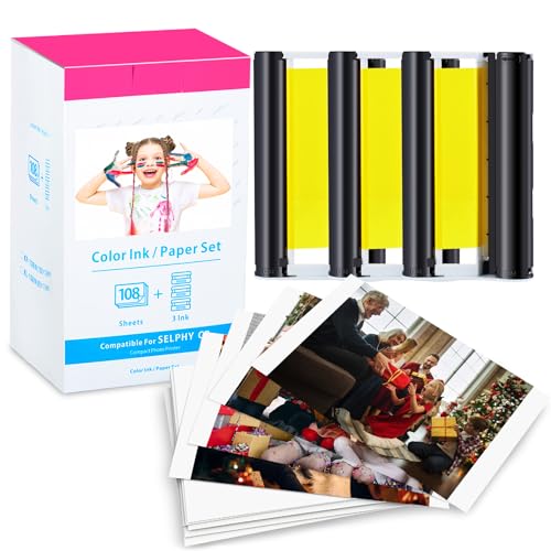 Papier photo CP1300 KP-108IN cartouche encre compatible imprimante Canon Selphy CP1500 CP1200 CP1000