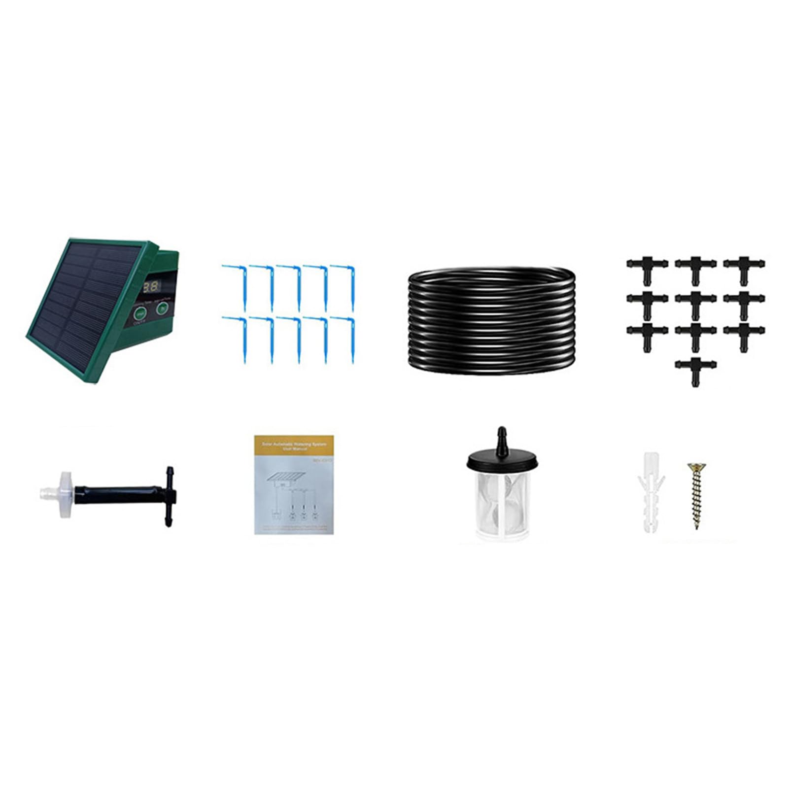 Cocoarm di Irrigazione a Goccia Automatico Ad Energia Solare con Timer di Irrigazione Efficiente per Piante in Vaso da Giardino, Facile Installazione per Principianti e Appassionati di Giardinaggio